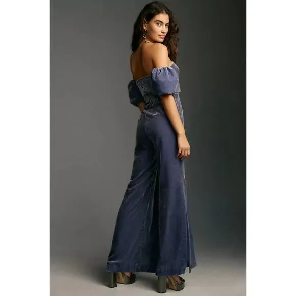 NEW Anthropologie The Femme Velvet Jumpsuit - Picture 2 of 4